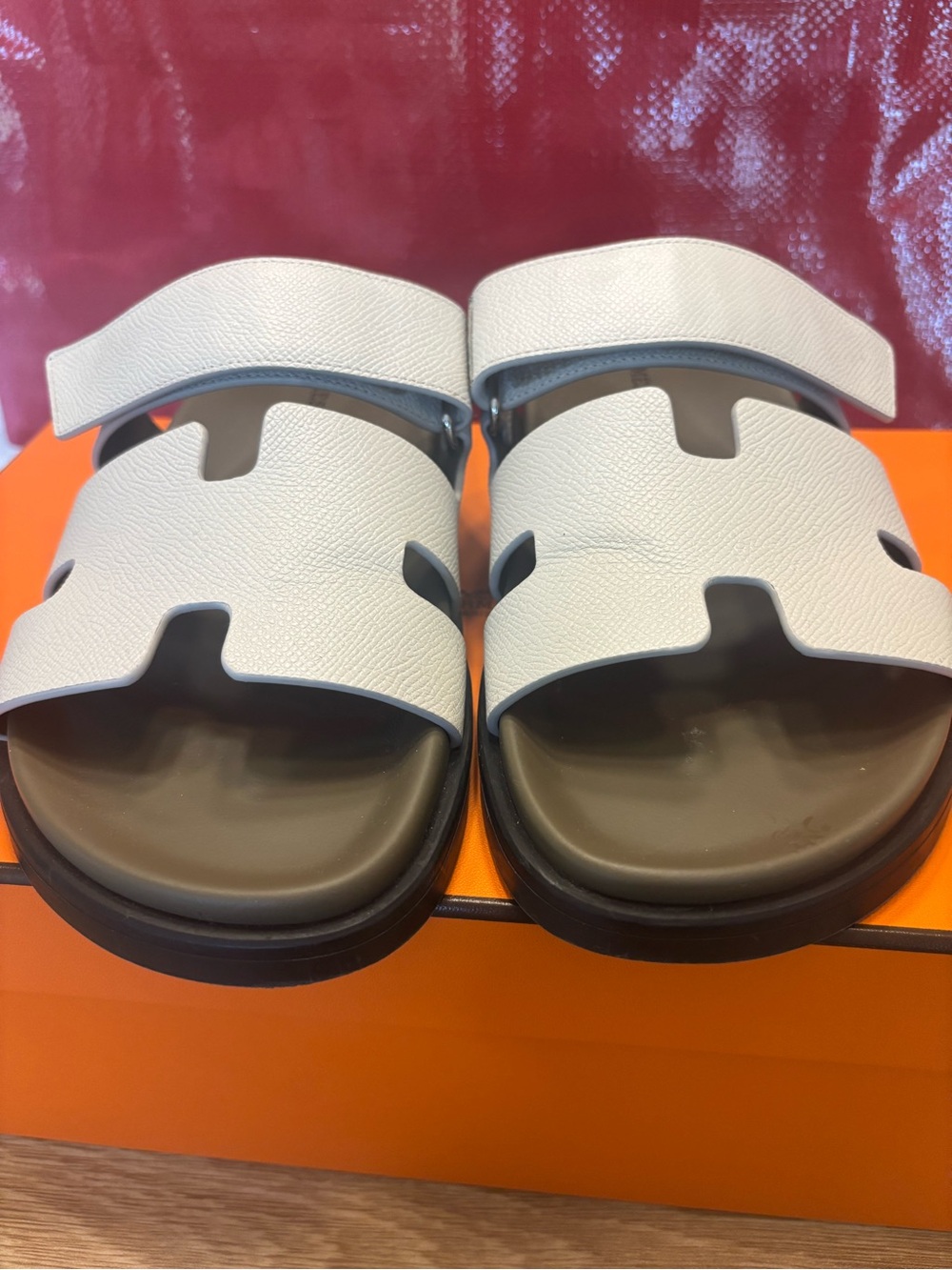 Hermes Chypre beige glaise vert 40 sandals - Picture 4 of 7